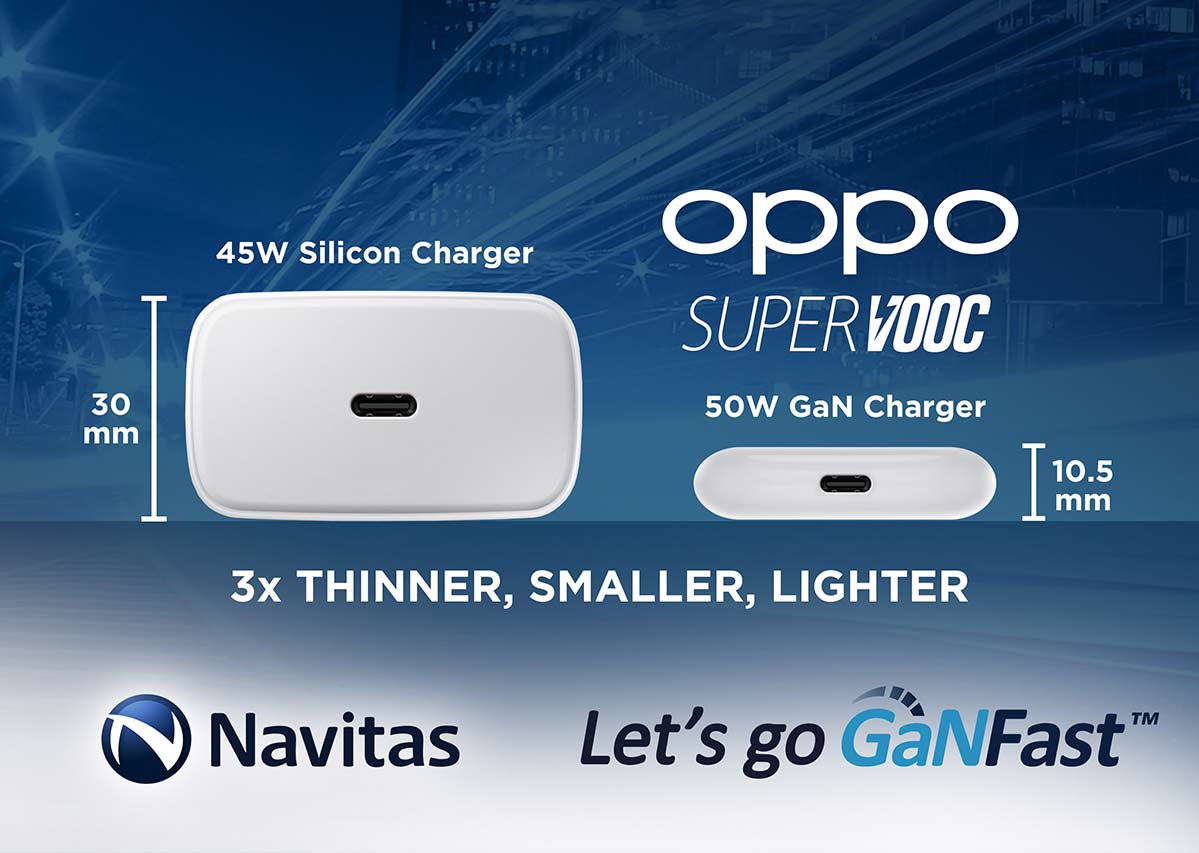 Navitas Enables OPPO’s Dream:  The Smallest, Thinnest, Lightest, Universal Fast Charger Ever