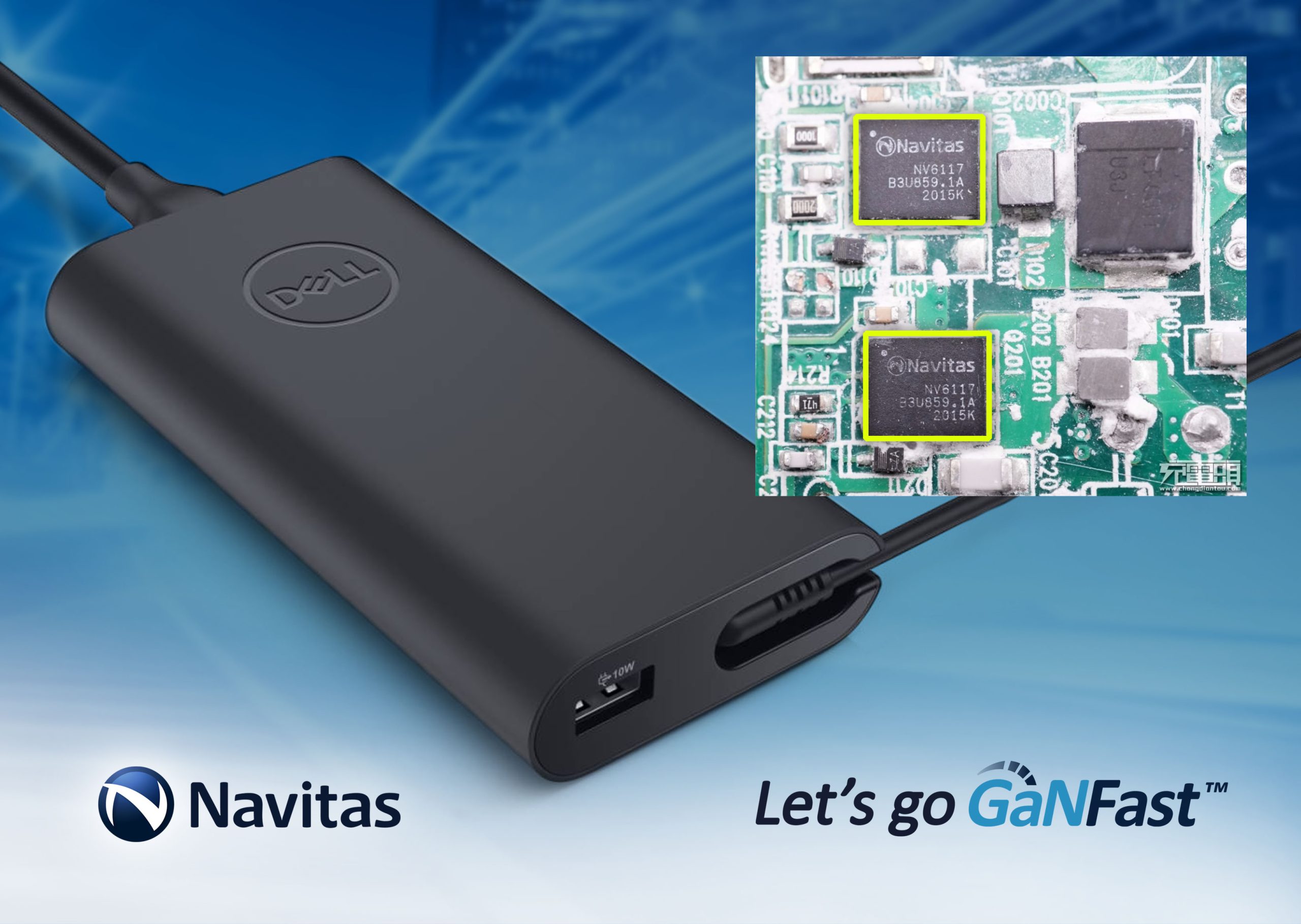 Dell Adopts Navitas GaNFast Technology for Laptop Fast Charger
