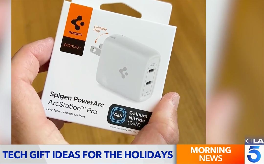 KTLA features Spigen ArcStation™️ Pro: Tech Gift Ideas For the Holidays