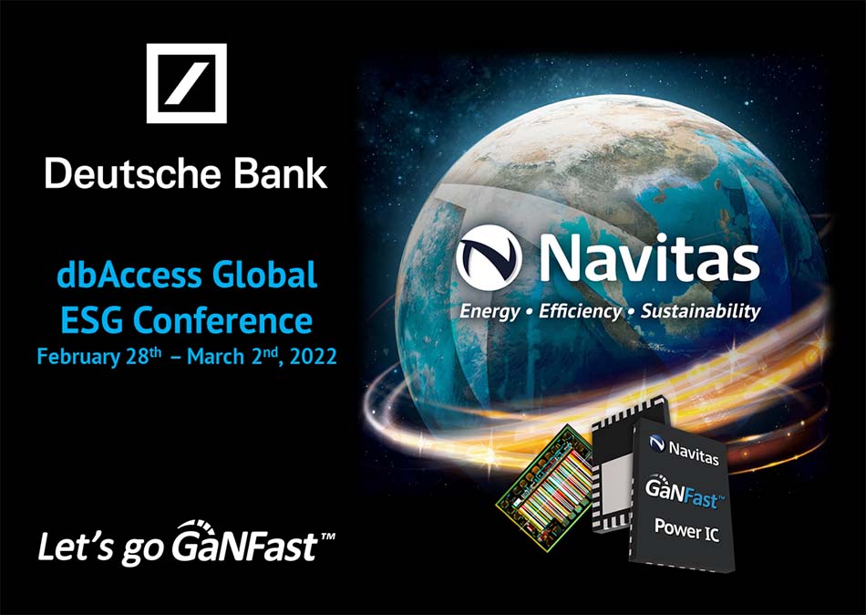 Navitas Drives GaN Sustainability Benefits at Deutsche Bank Conference